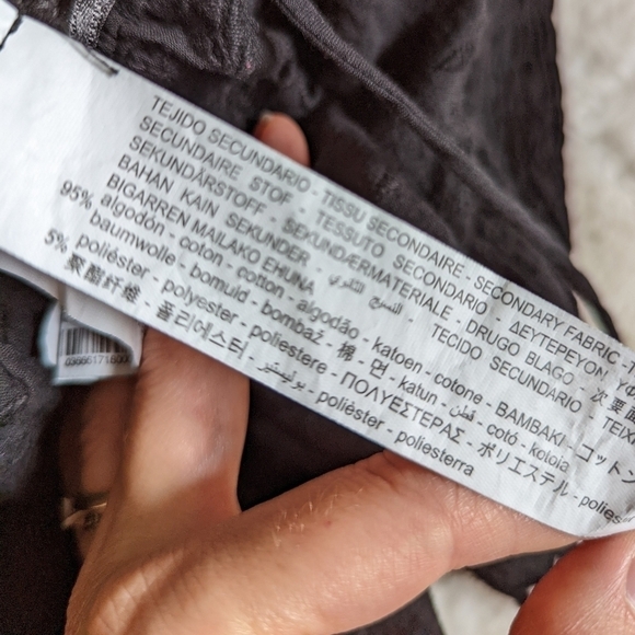 ZARA cotton embroidered smocked dress black xs - Picture 11 of 15